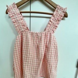 AQUA Pink + White Gingham Tank